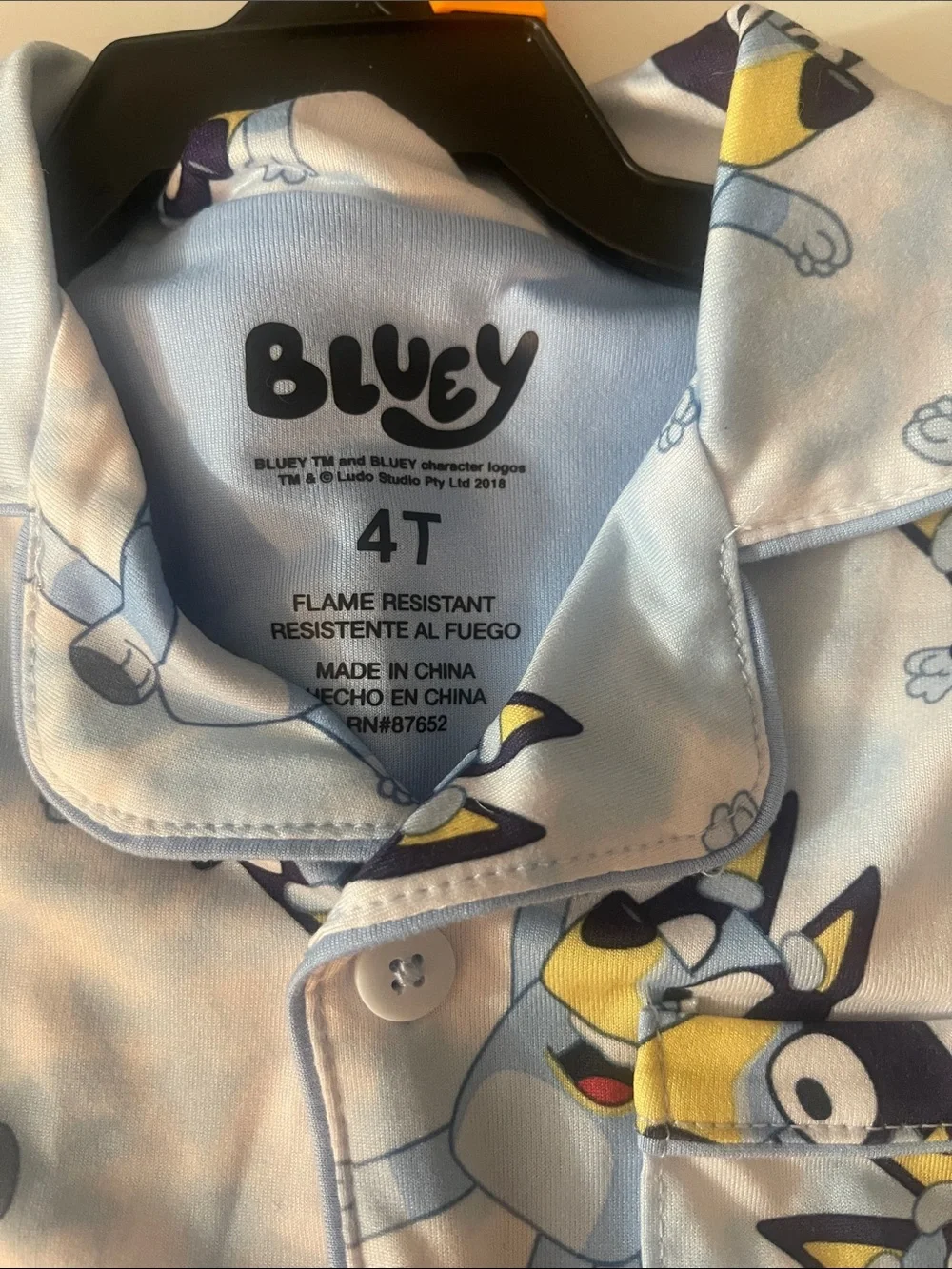 Official Bluey Short Sleeve Pajama Set in Light Blue